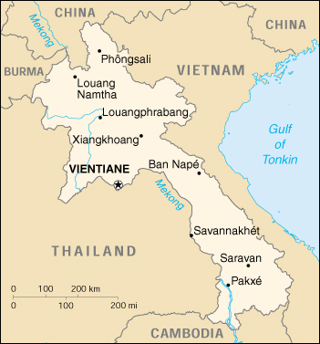 Map of Lao PDR