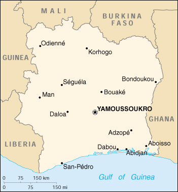 Map of Côte d