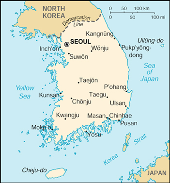 Map of Korea, Republic of