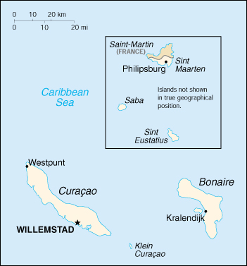 Map of Netherland Antilles