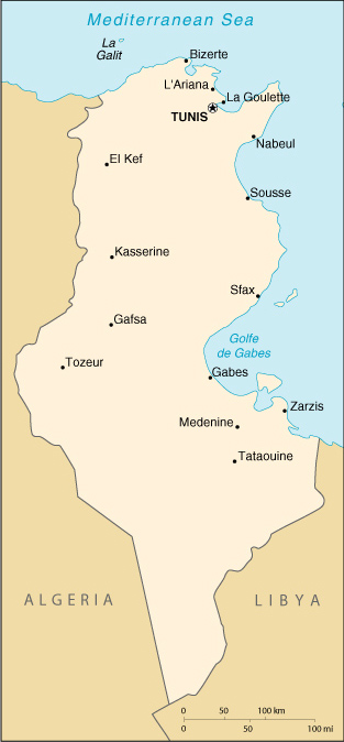 Map of Tunisia