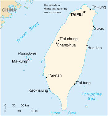 Map of Taiwan (Republic of China)