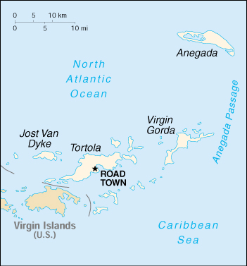 Map of Virgin Islands, British